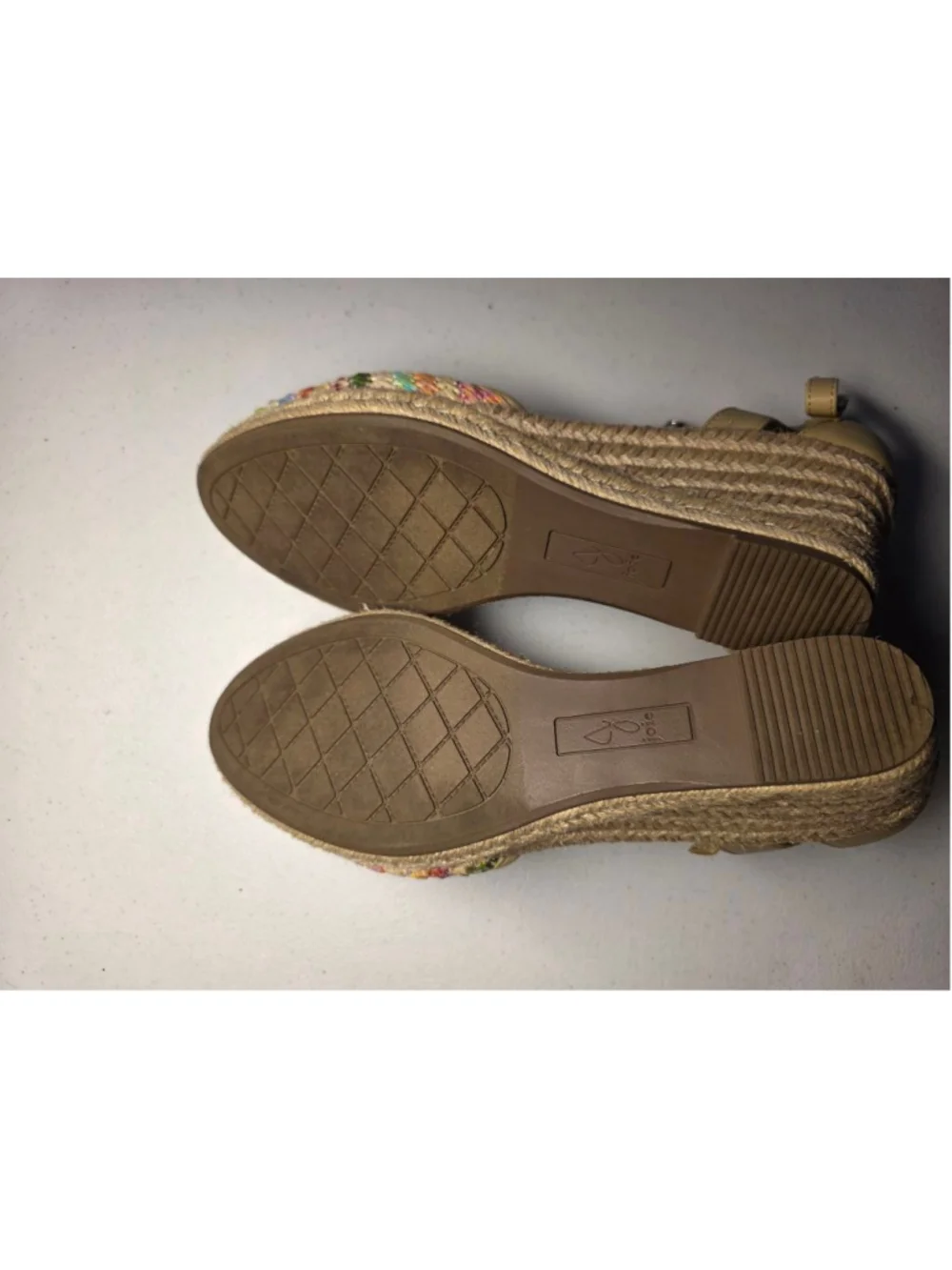 Joie Rainbow Raffia Espadrille Wedge Sandals Size 9.5M Coastal Cowgirl Resort